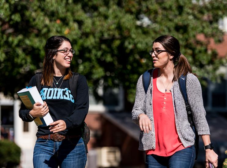 two girls walking together